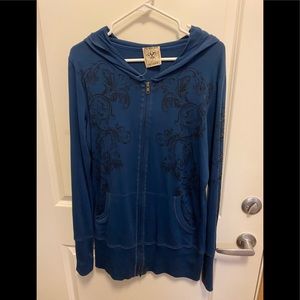 Vocal• XL•Royal blue long length hoodie